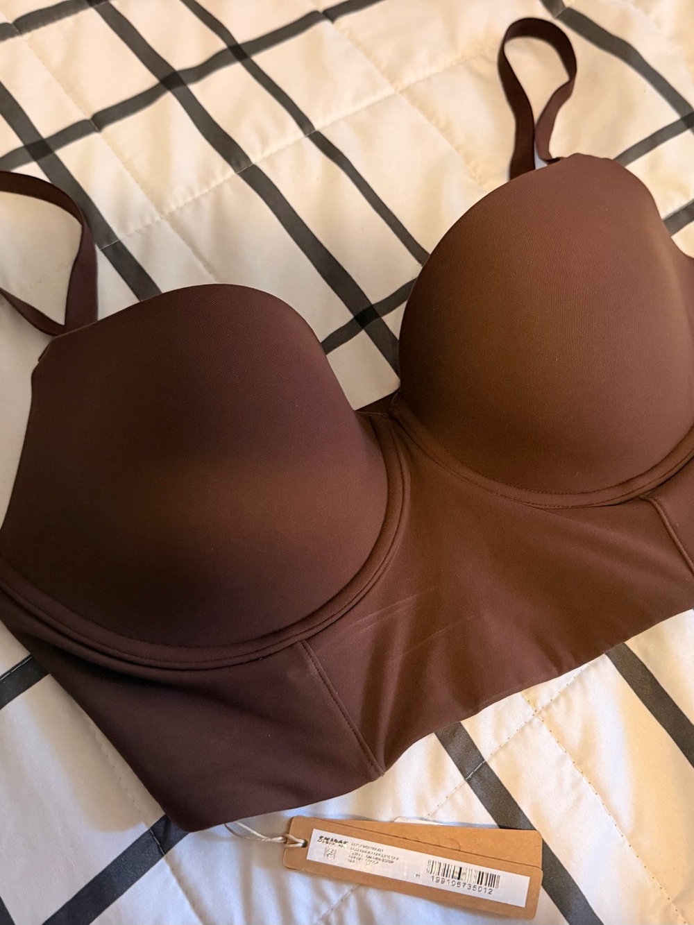 SKIMS 36D Fits Everybody Low Back Longline Bra